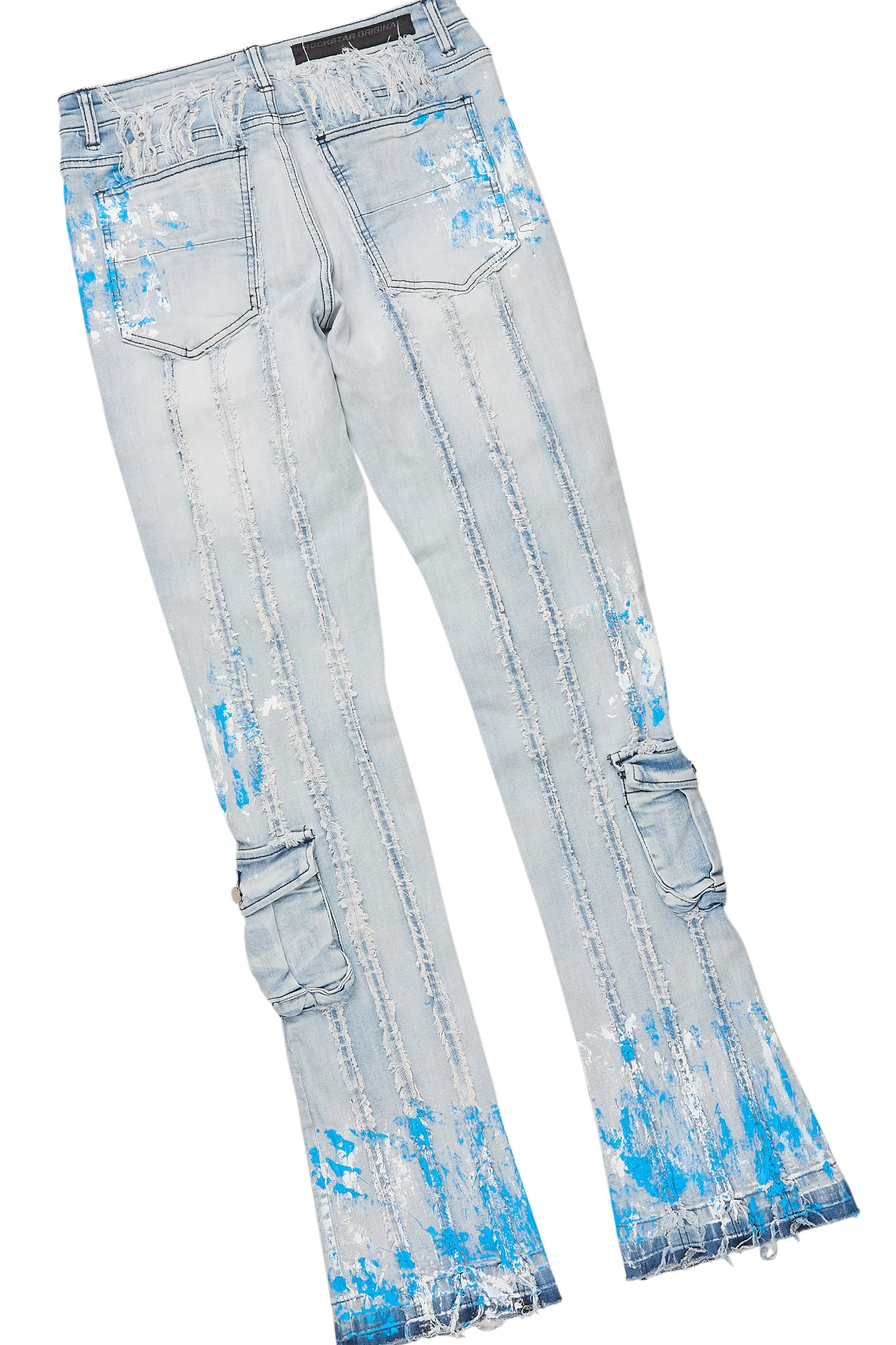 Quentin White/Blue T-Shirt/Stacked Flare Jean Set sold by Rockstar Original product image thumbnail 5