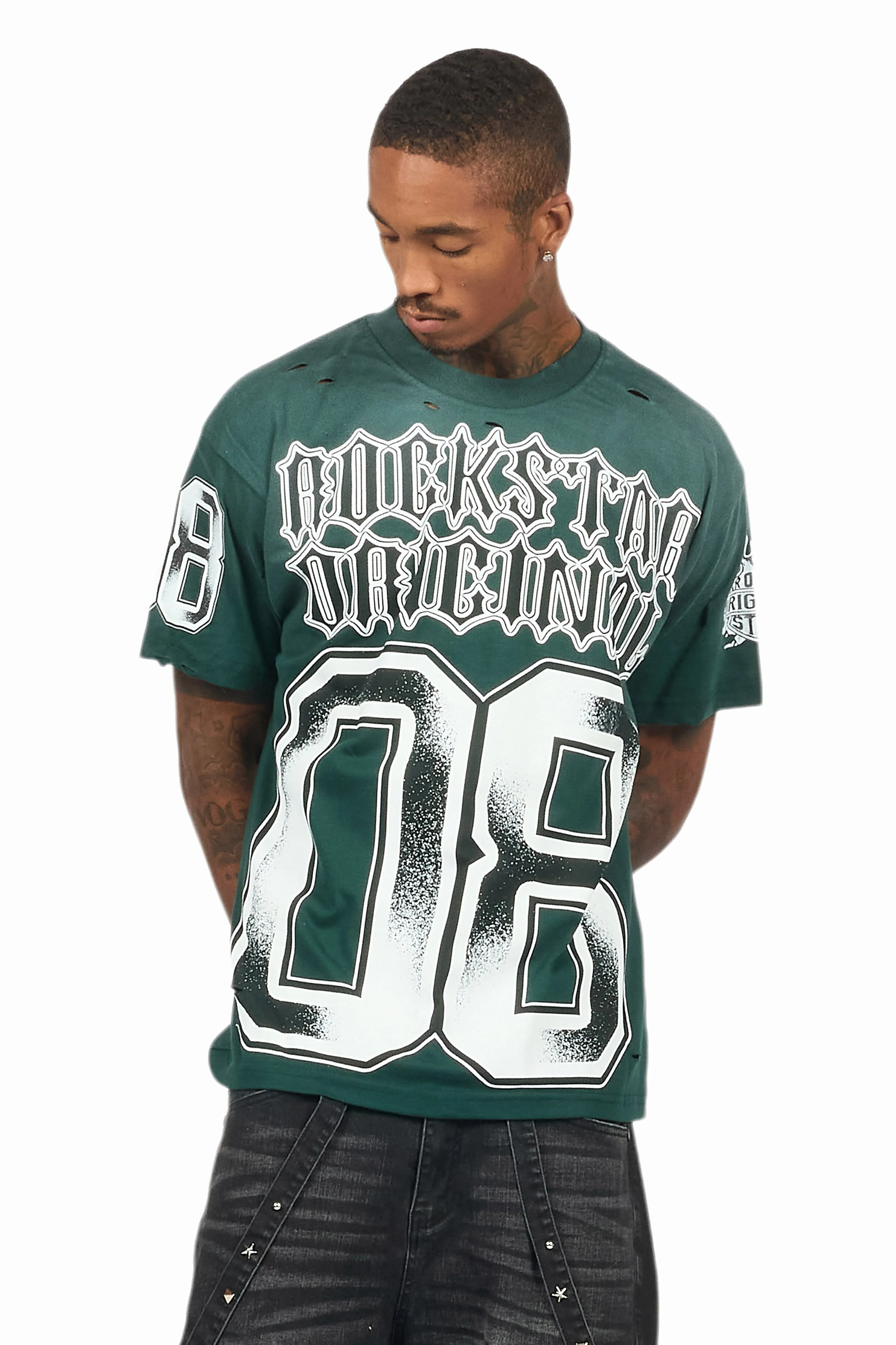 Alim Dark Green Oversized Graphic T-Shirt sold by Rockstar Original product image thumbnail 3