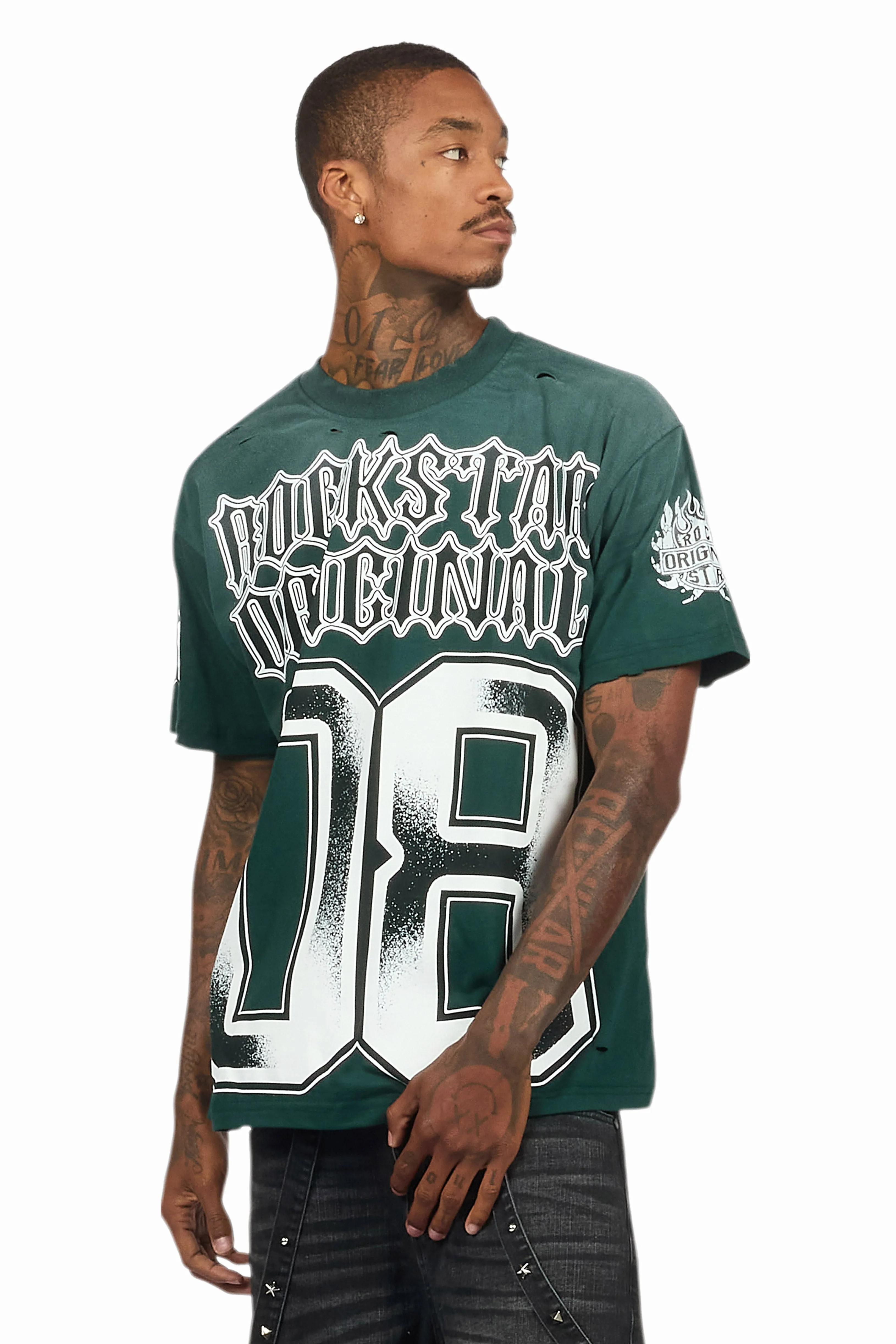 Alim Dark Green Oversized Graphic T-Shirt sold by Rockstar Original product image thumbnail 2