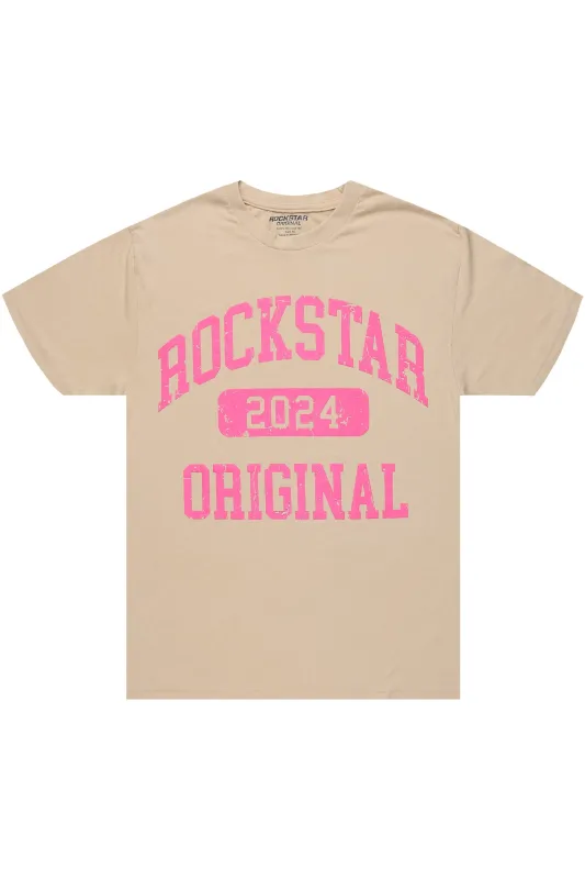 Myesha Beige Oversized T-Shirt sold by Rockstar Original