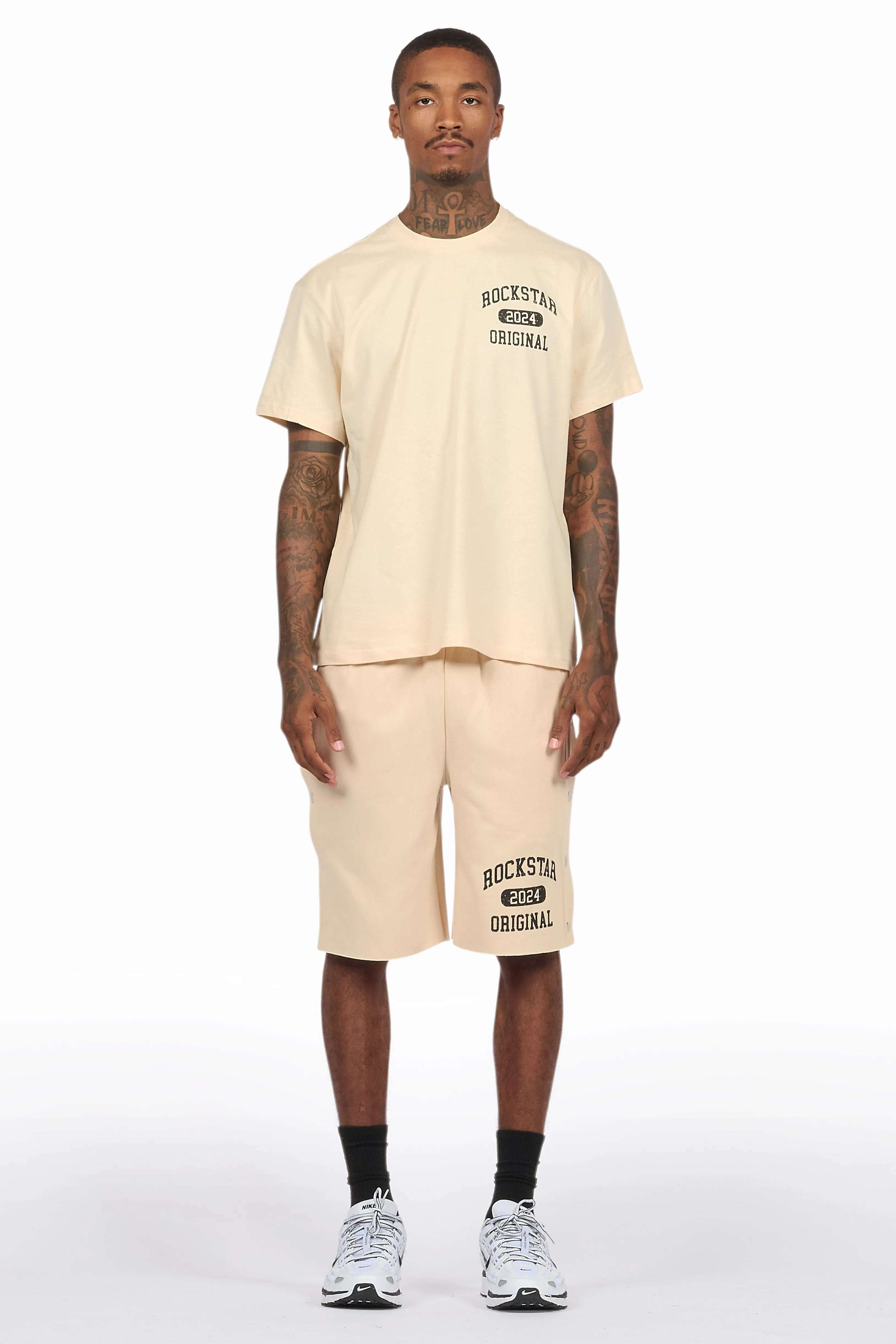 Lex Beige T-Shirt/Short Set sold by Rockstar Original product image thumbnail 2