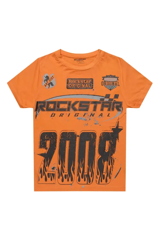 Boys Amos Orange/Black Graphic T-Shirt sold by Rockstar Original
