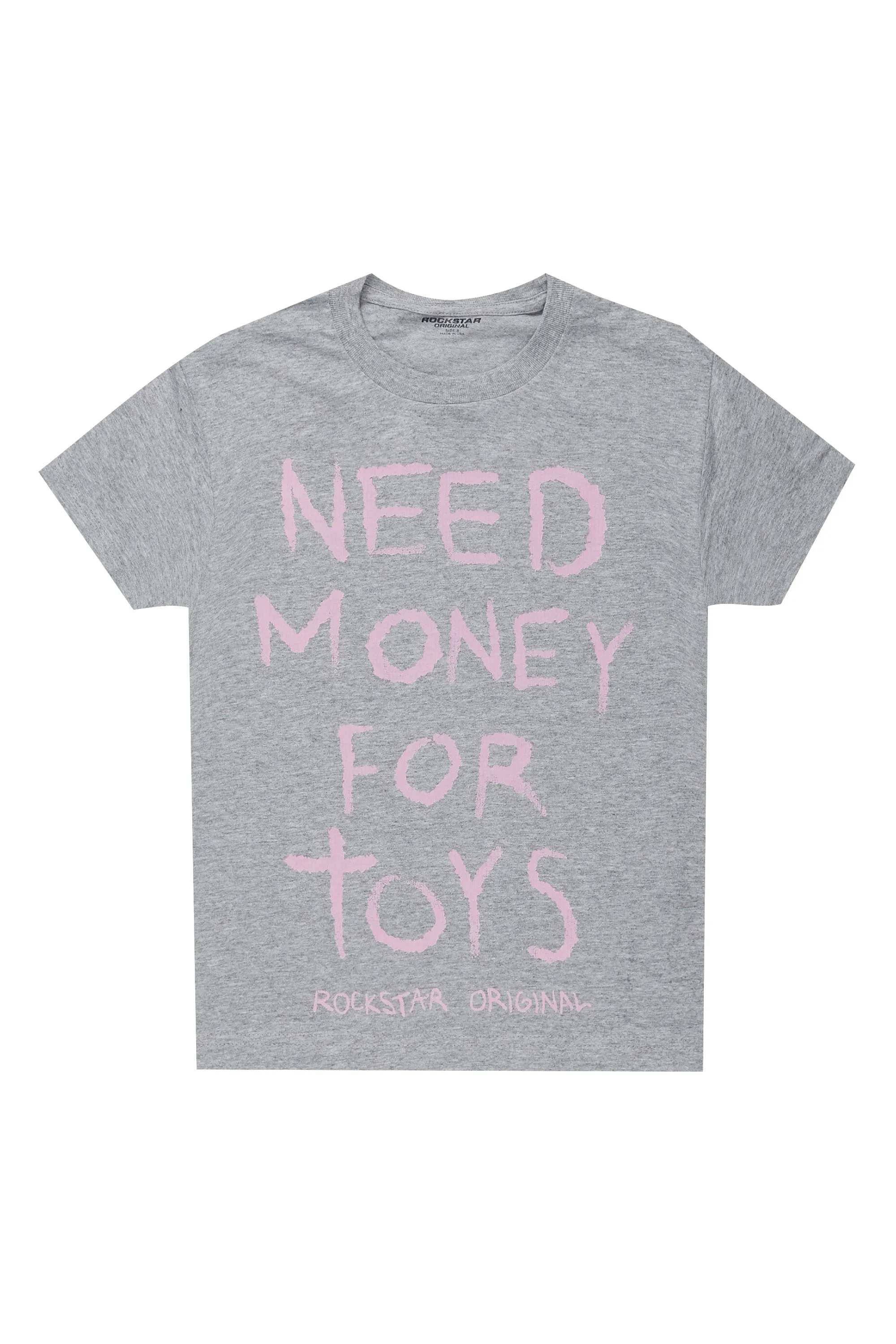 Girls M4 Toys Grey/Light Pink Graphic T-Shirt sold by Rockstar Original