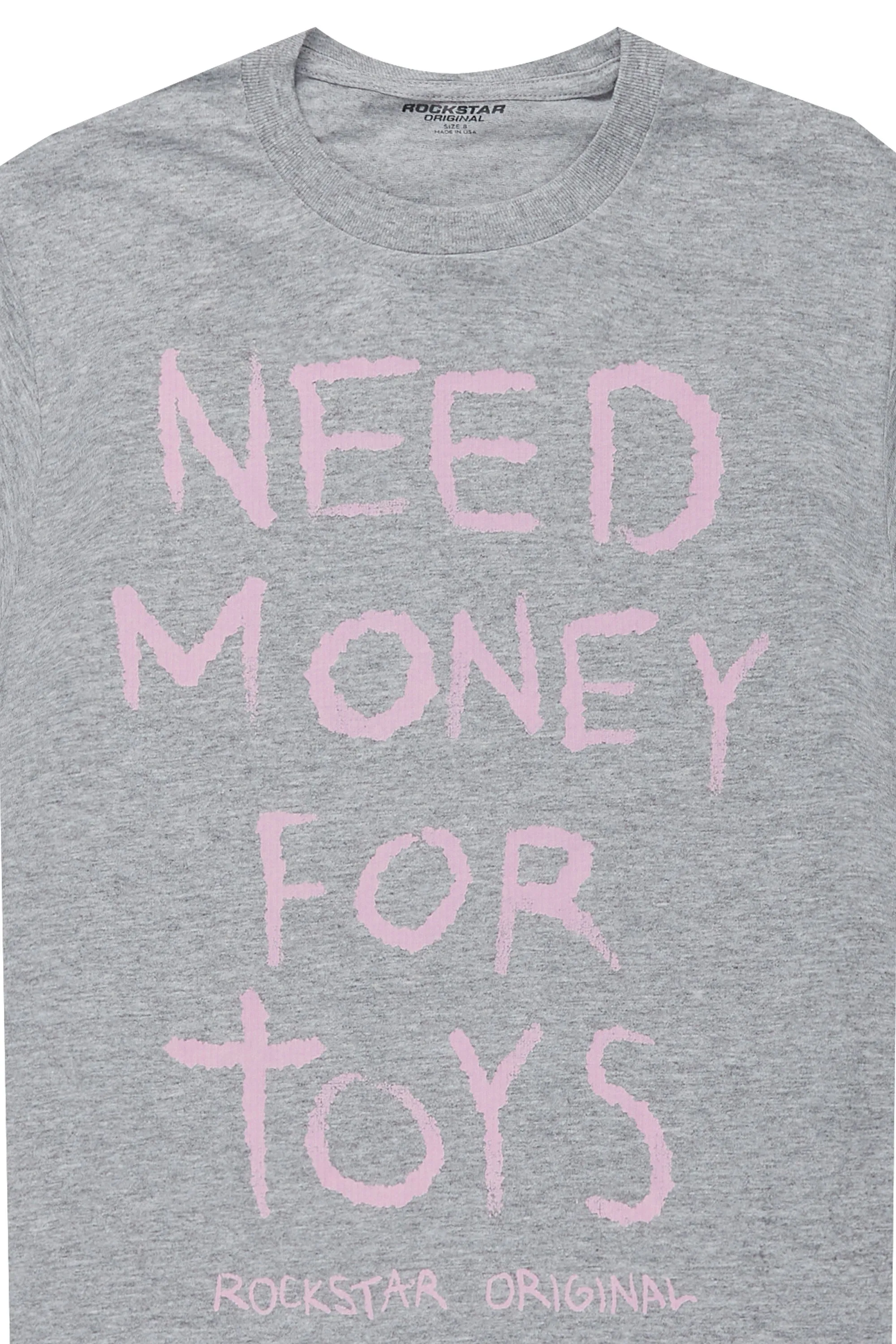 Girls M4 Toys Grey/Light Pink Graphic T-Shirt sold by Rockstar Original product image thumbnail 2