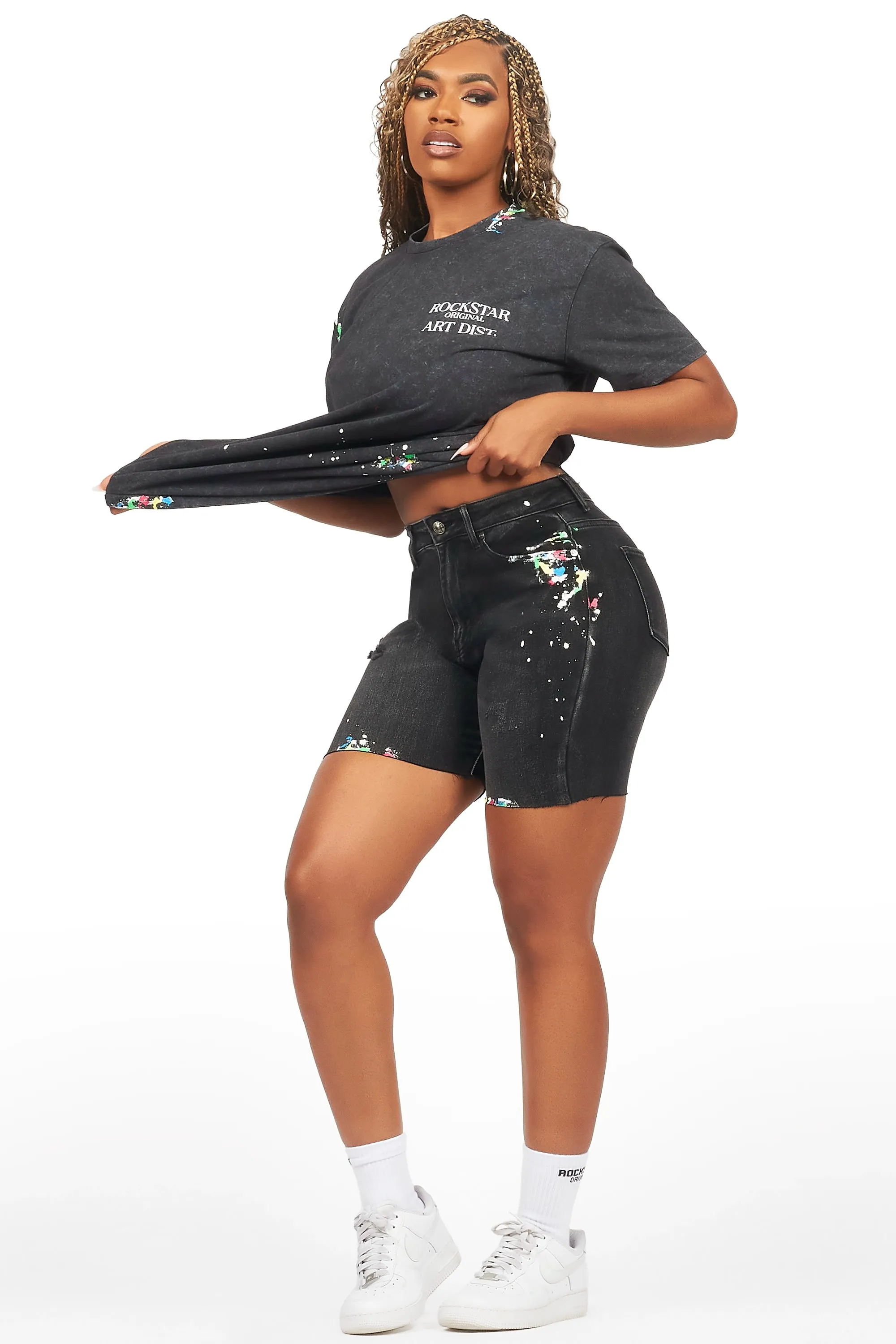 Perisa Vintage Black Denim Short Set sold by Rockstar Original product image thumbnail 3