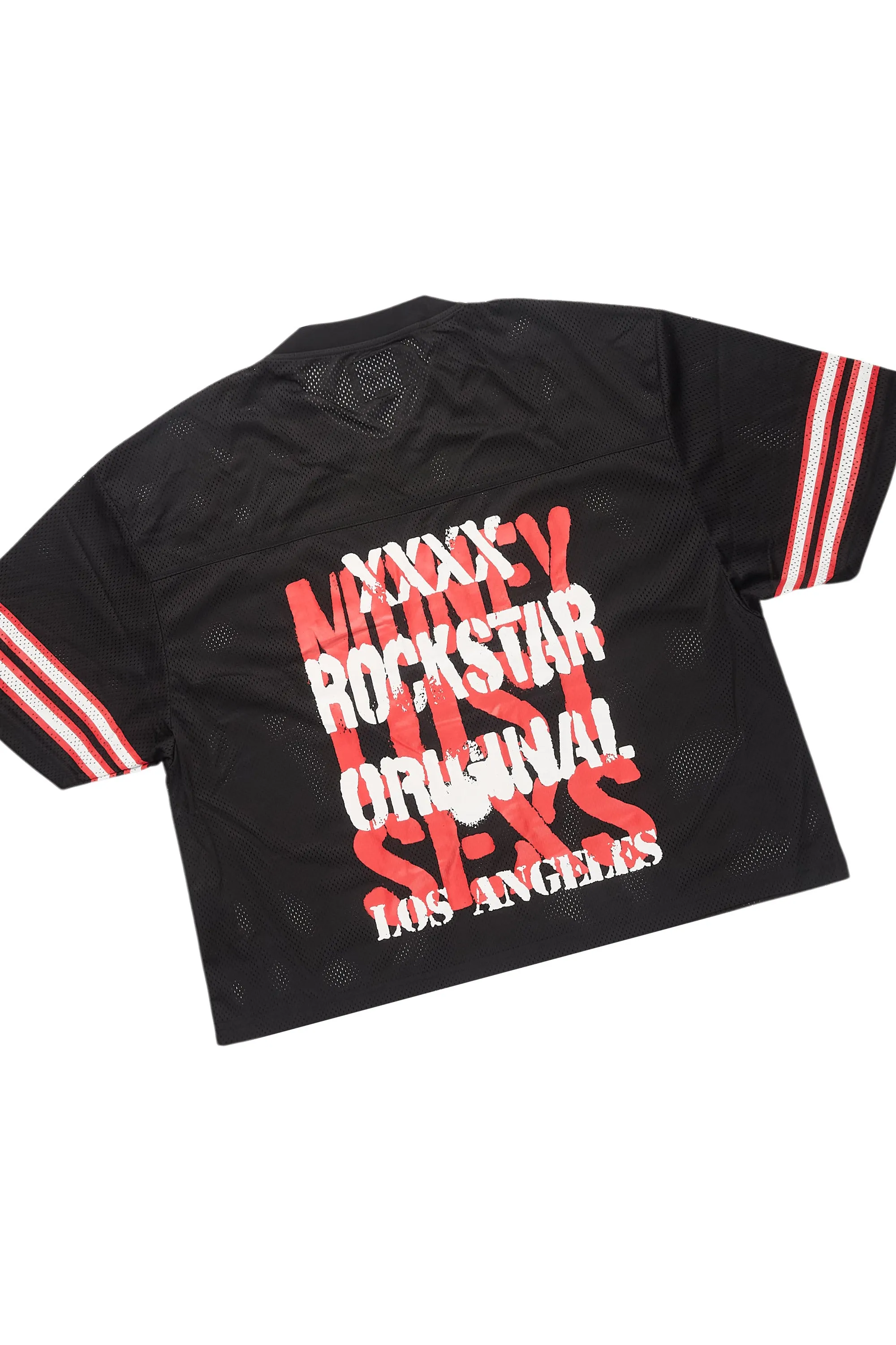 Crown Black Mesh Jersey Short Set sold by Rockstar Original product image thumbnail 3