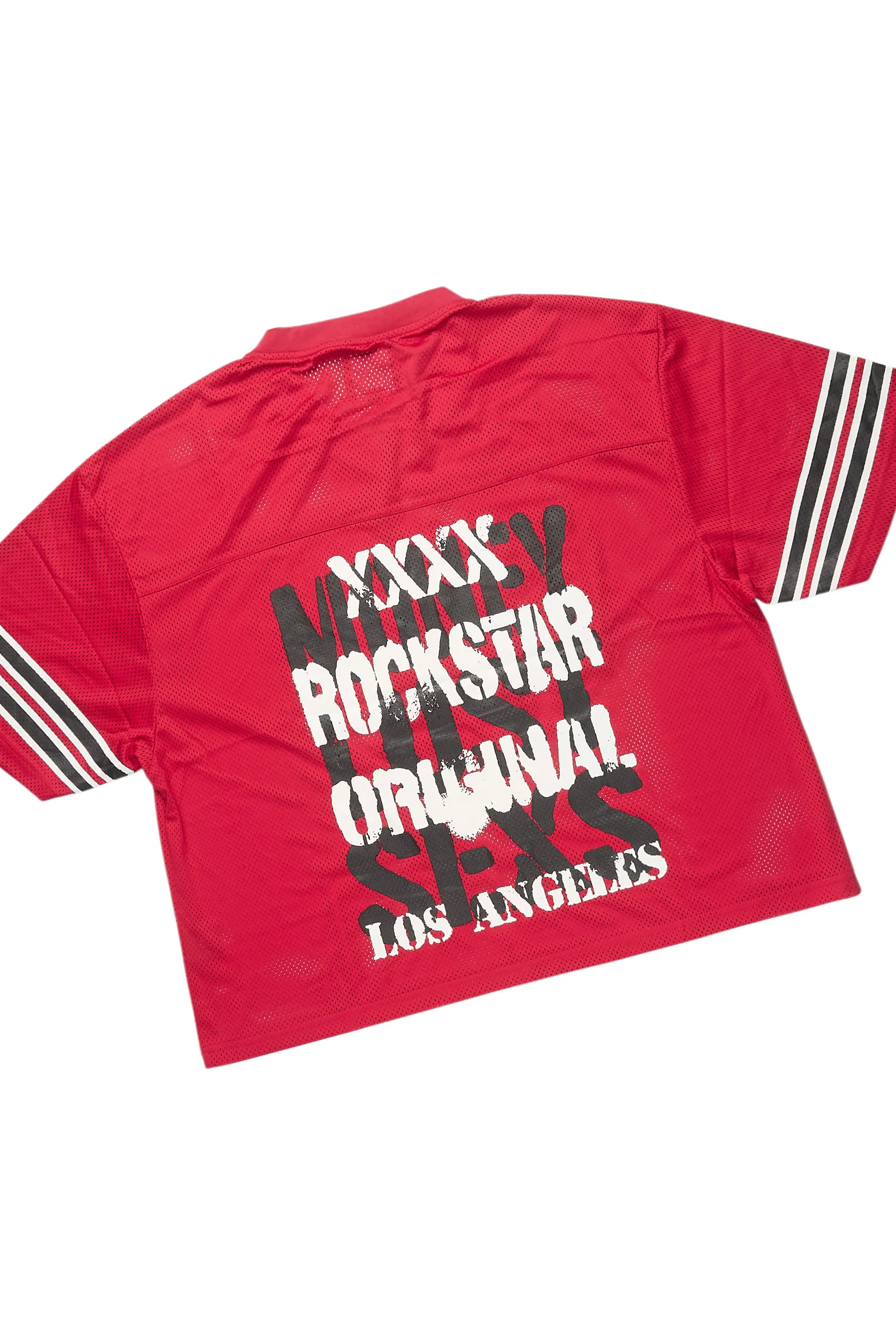 Crown Red Mesh Jersey Short Set sold by Rockstar Original product image thumbnail 3