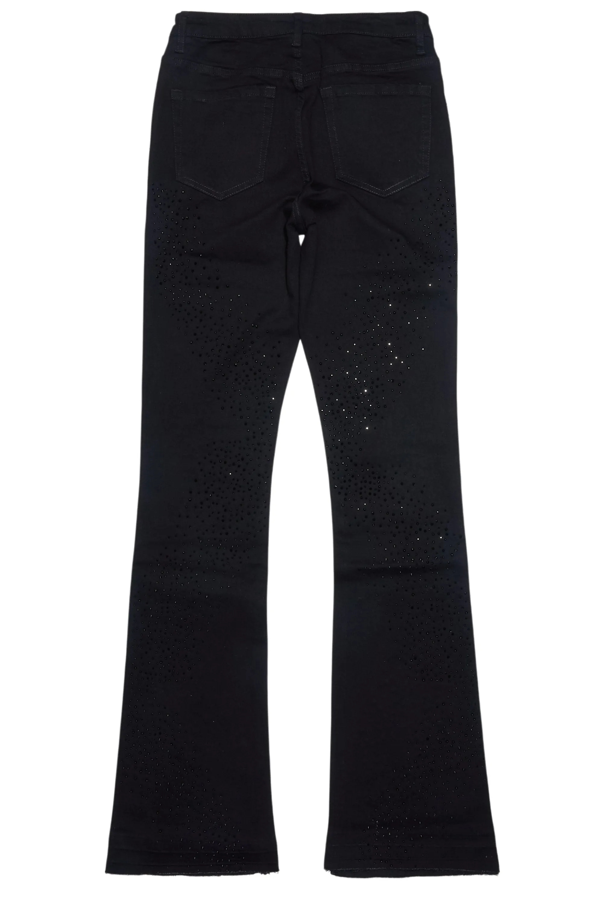 Brigette Black Rhinestone Stacked Flare Jean sold by Rockstar Original product image thumbnail 3