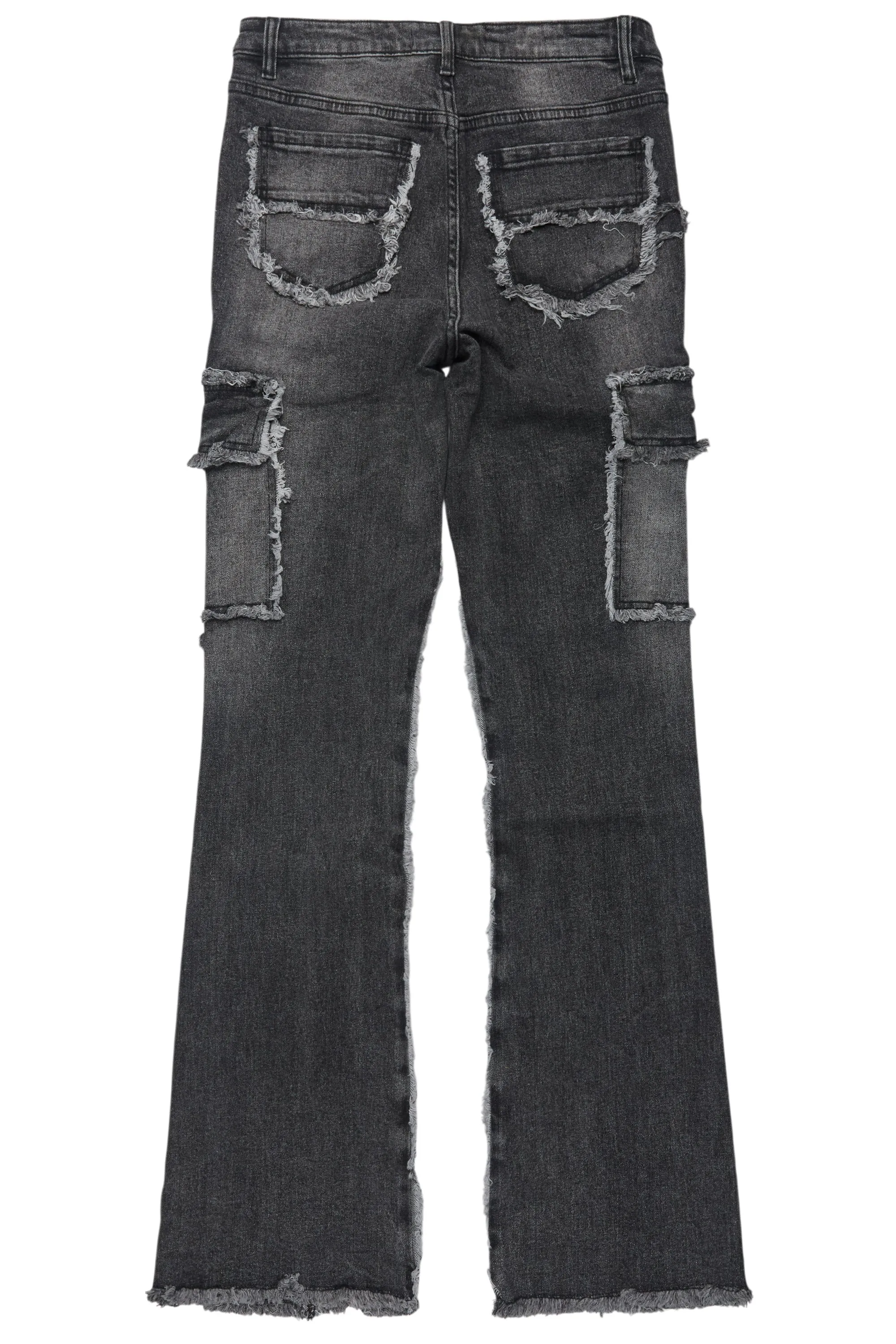 Keshia Dark Grey Wash Stacked Flare Jean sold by Rockstar Original product image thumbnail 3