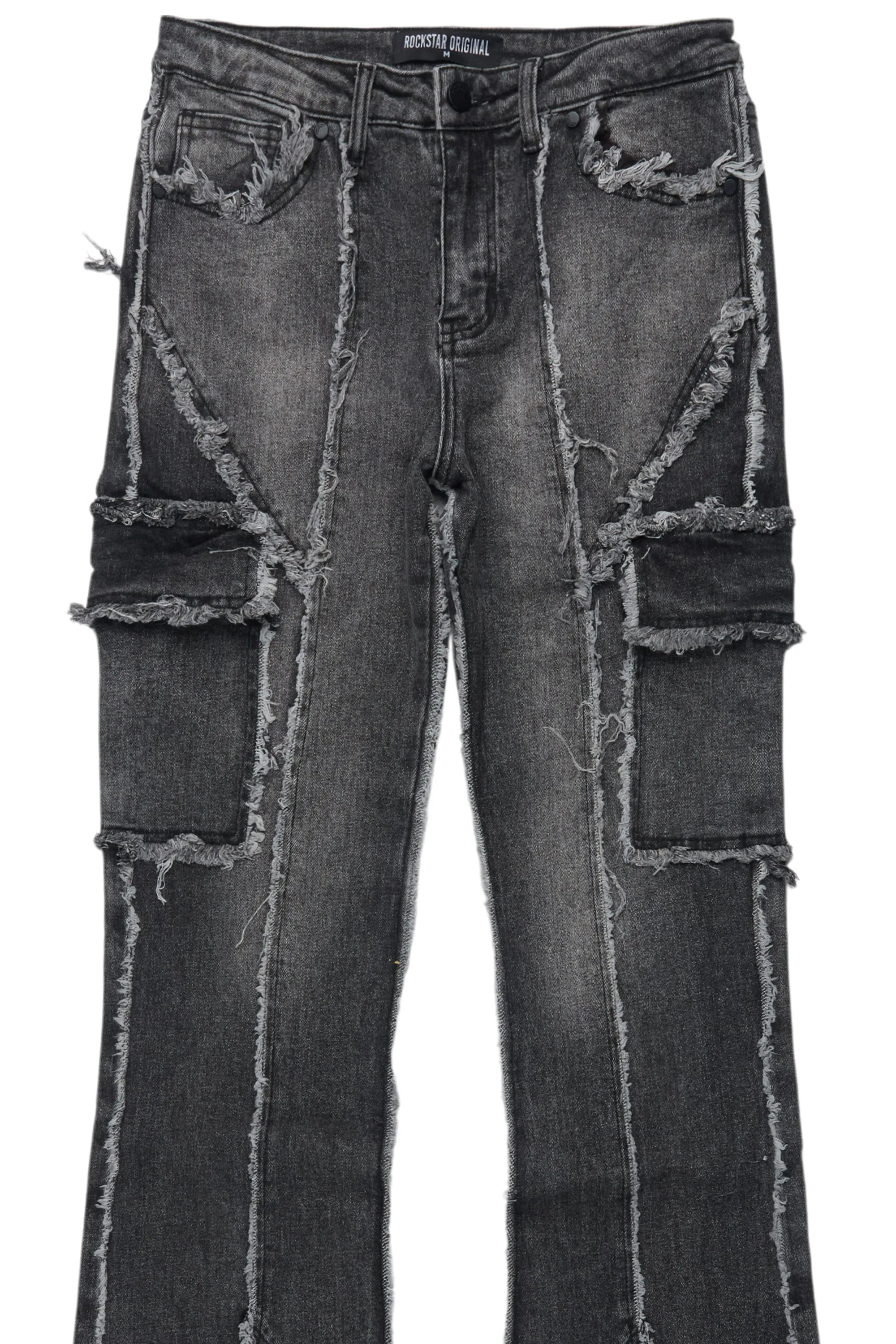 Keshia Dark Grey Wash Stacked Flare Jean sold by Rockstar Original product image thumbnail 2