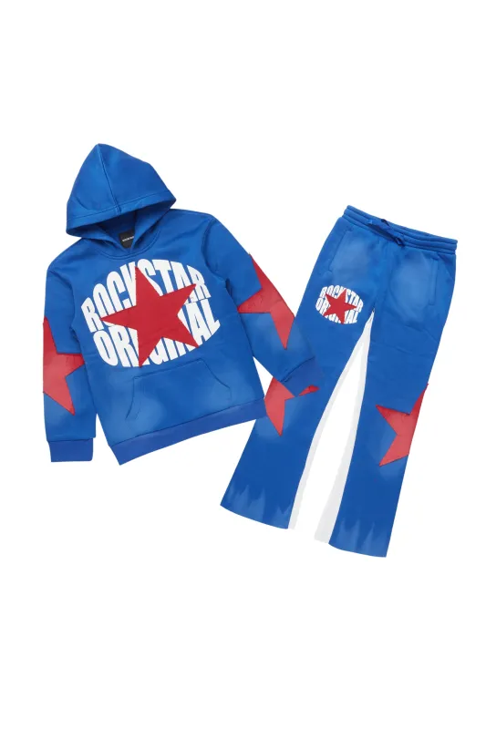 Boys States 2.0 Royal/Red Stacked Hoodie Track Set sold by Rockstar Original