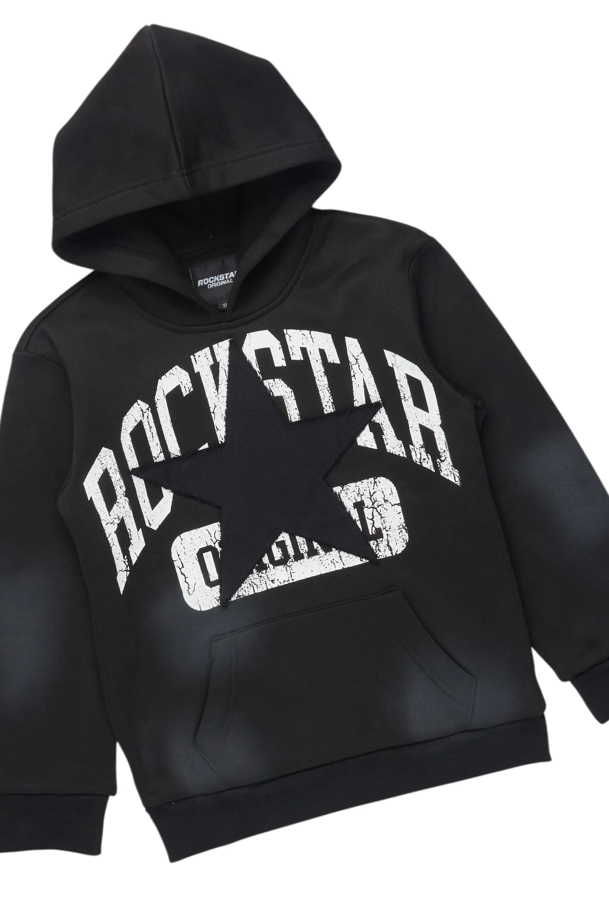 Boys Mallor Black/White Stacked Hoodie Track Set sold by Rockstar Original product image thumbnail 2