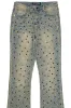 Sareka Tinted Dark Wash Rhinestone Stacked Flare Jean sold by Rockstar Original