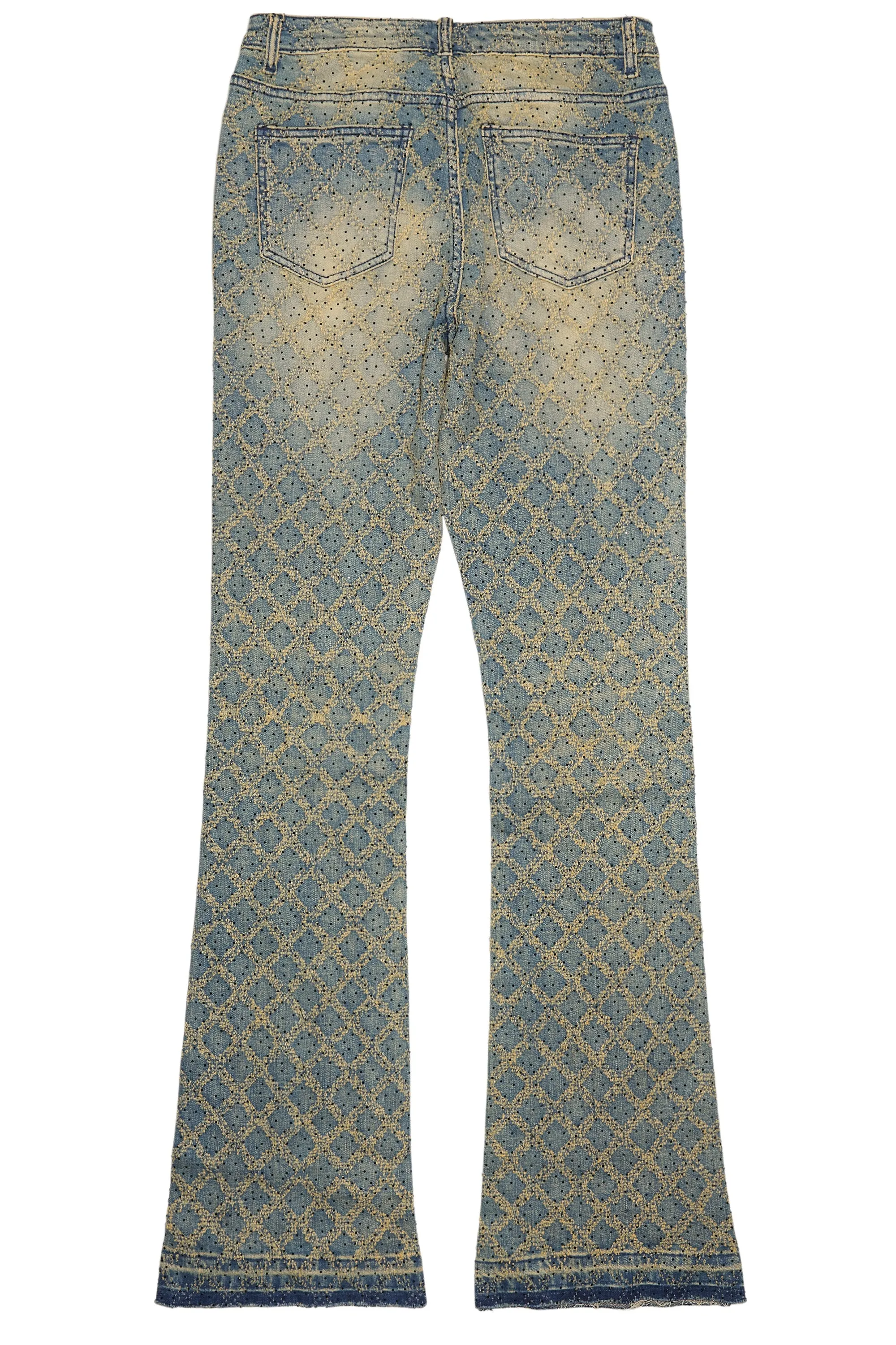 Sareka Tinted Dark Wash Rhinestone Stacked Flare Jean sold by Rockstar Original product image thumbnail 3