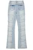 Zariyah Rhinestone Light Wash Stacked Flare Jean sold by Rockstar Original