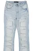 Zariyah Rhinestone Light Wash Stacked Flare Jean sold by Rockstar Original