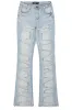Zariyah Rhinestone Light Wash Stacked Flare Jean sold by Rockstar Original