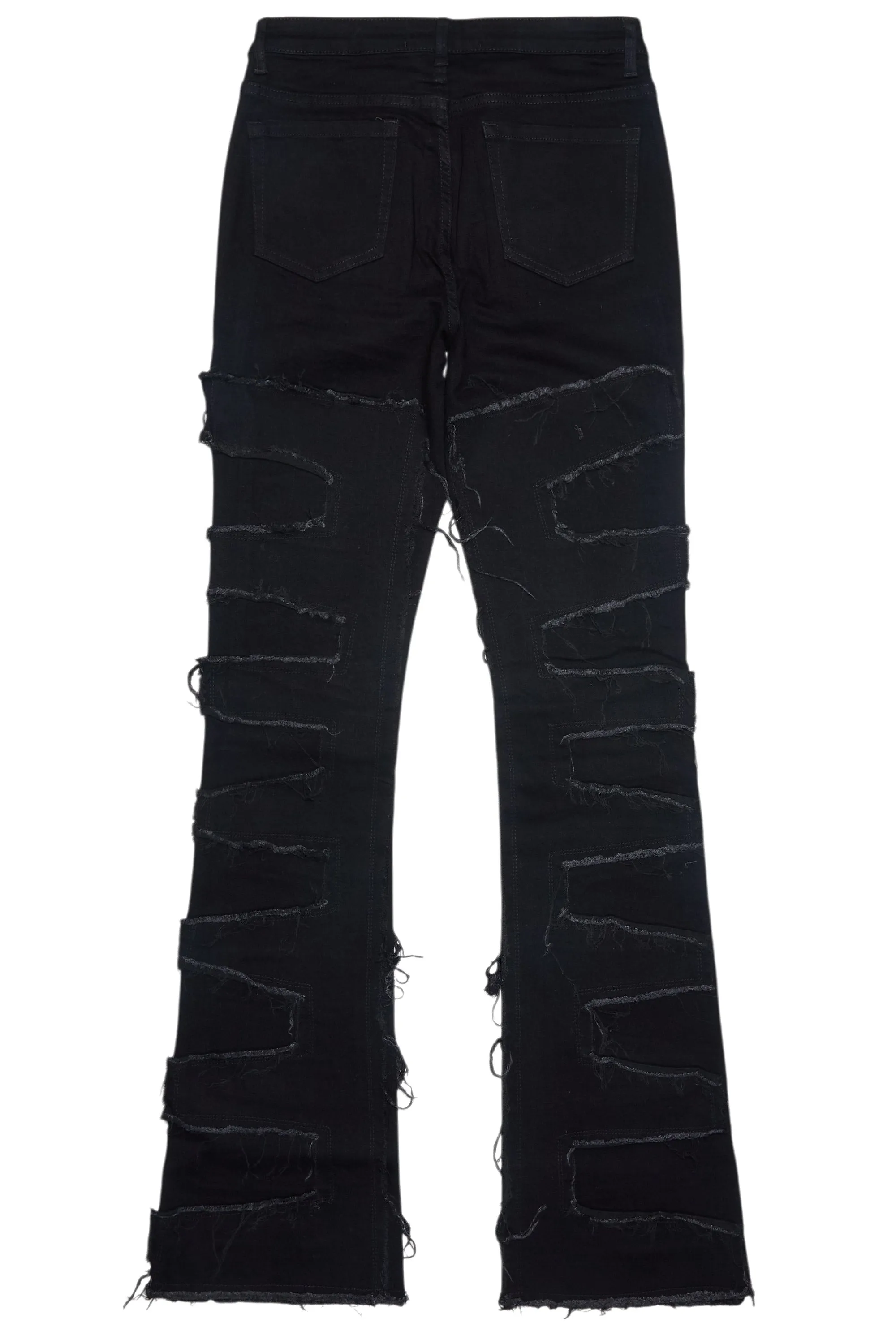 Zariyah Black Rhinestone Stacked Flare Jean sold by Rockstar Original product image thumbnail 3