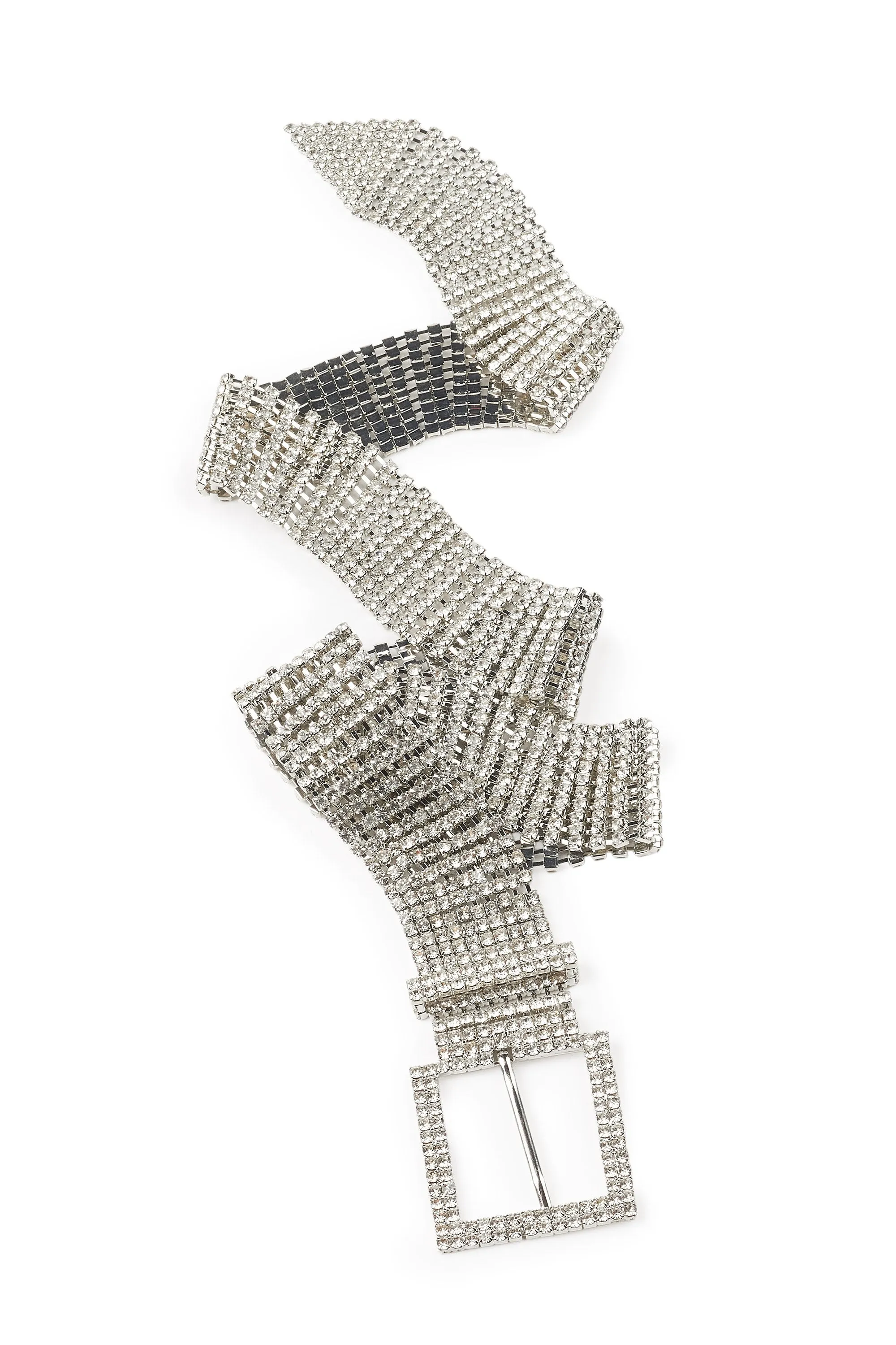 Kaquana Silver Metallic Rhinestone Belt sold by Rockstar Original