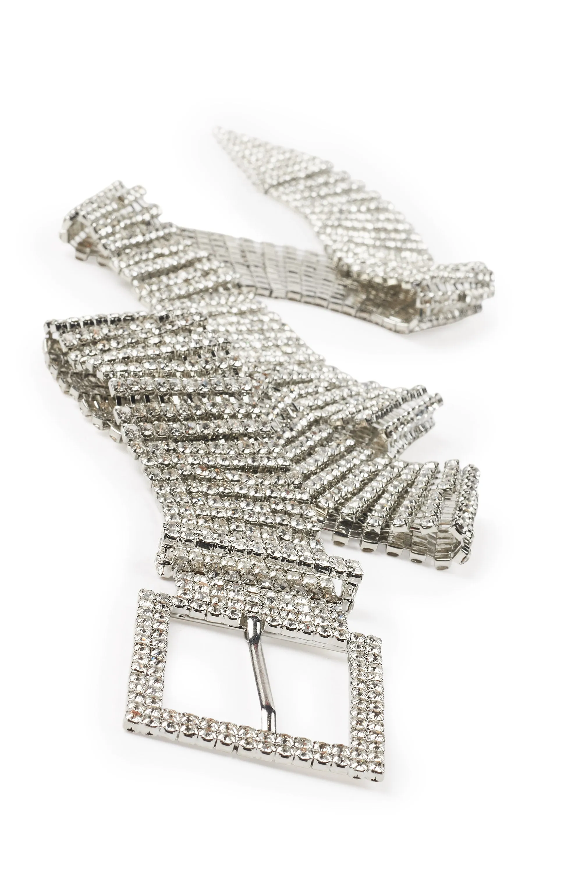 Kaquana Silver Metallic Rhinestone Belt sold by Rockstar Original product image thumbnail 3