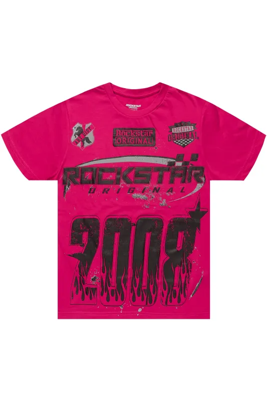 Girls Esha Fuchsia/Black Graphic T-Shirt sold by Rockstar Original