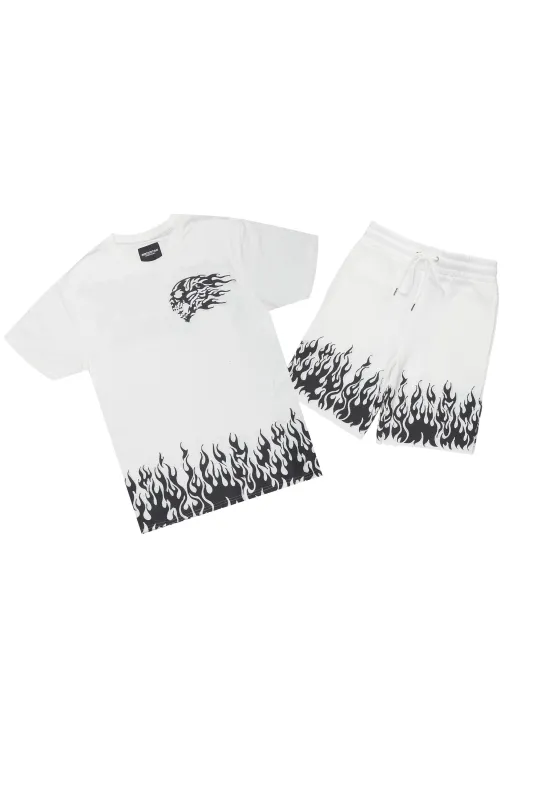 Bubble White T-Shirt/Short Set sold by Rockstar Original