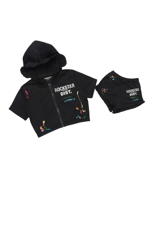 Jaimie Black Crop Short Set sold by Rockstar Original