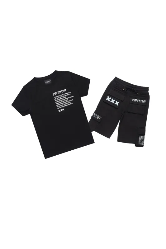 Boys Jash Black/White Short Set sold by Rockstar Original