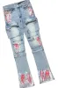 Sley White/Red T-Shirt/Stacked Flare Jean Set sold by Rockstar Original