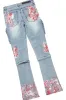 Sley White/Red T-Shirt/Stacked Flare Jean Set sold by Rockstar Original