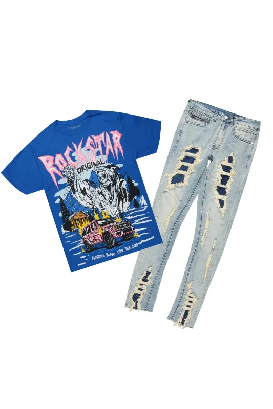 Kip Royal Blue T-Shirt/Slim Jean Bundle sold by Rockstar Original