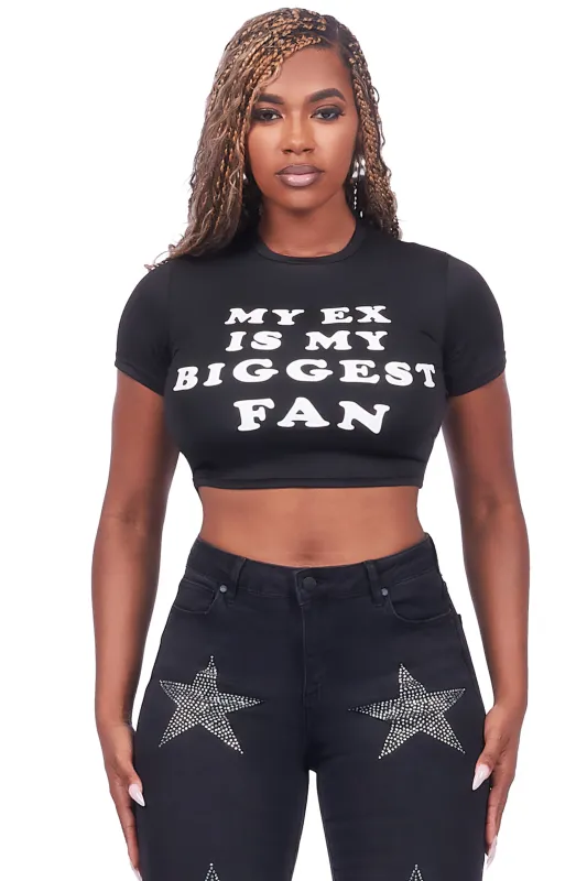 Sarina Black Crop T-Shirt made by Rockstar Original