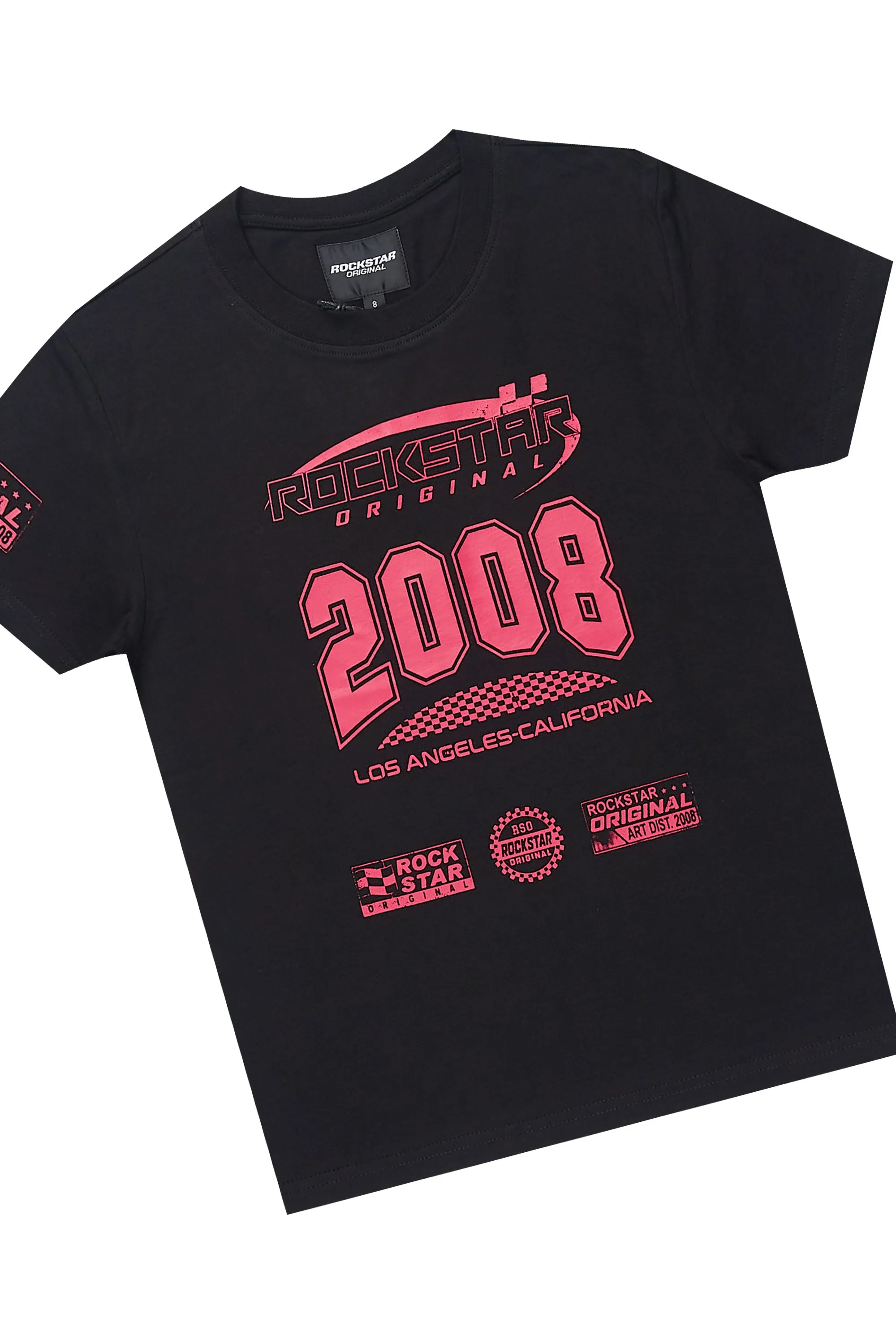 Girls Latonya Black/Pink Short Set sold by Rockstar Original product image thumbnail 2