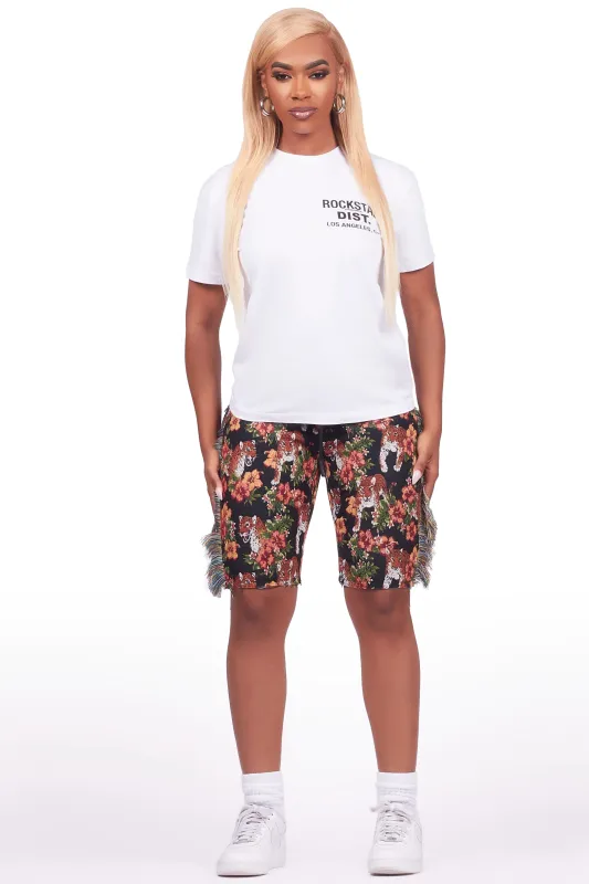 Alexsia White/Black T-Shirt Short Set sold by Rockstar Original