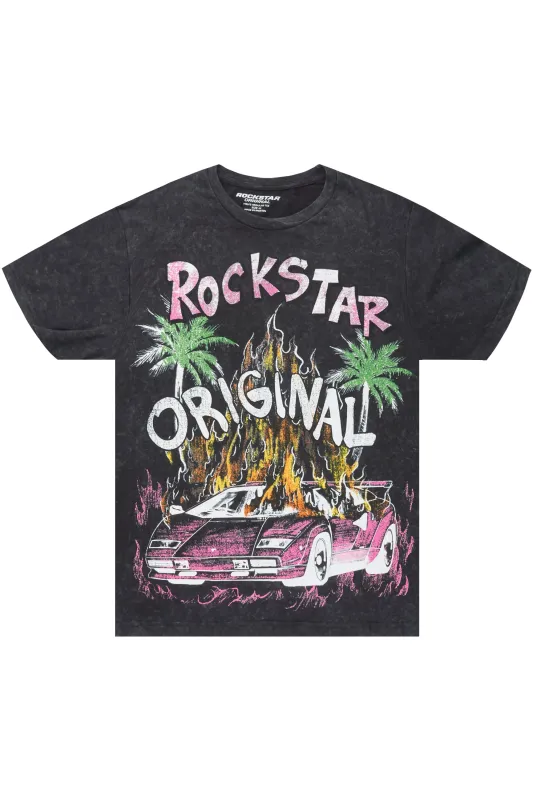 Moniqa Vintage Black Oversized T-Shirt sold by Rockstar Original