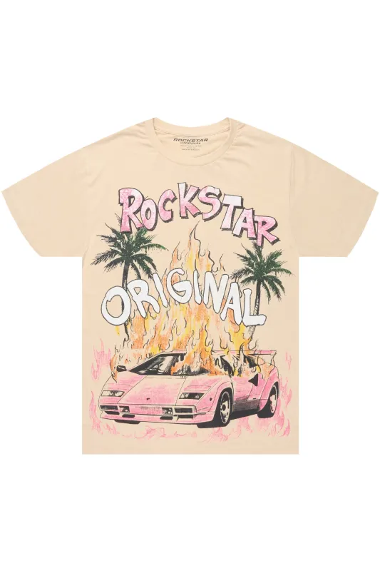 Moniqa Vintage Sand Oversized T-Shirt sold by Rockstar Original