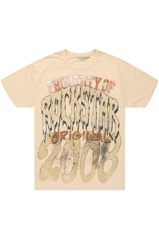 Cashena Beige Oversized T-Shirt sold by Rockstar Original