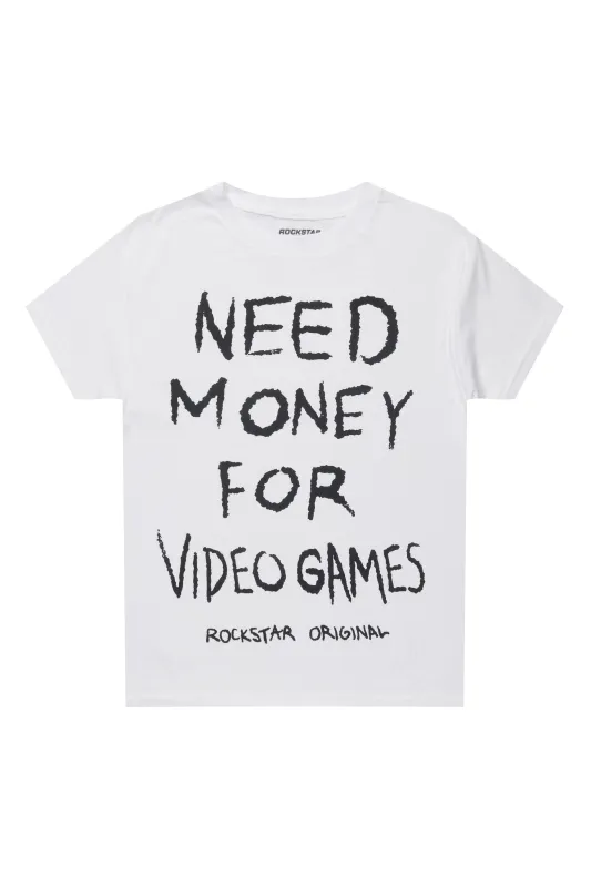 Boys M4 Video Games White/Black Graphic T-Shirt sold by Rockstar Original
