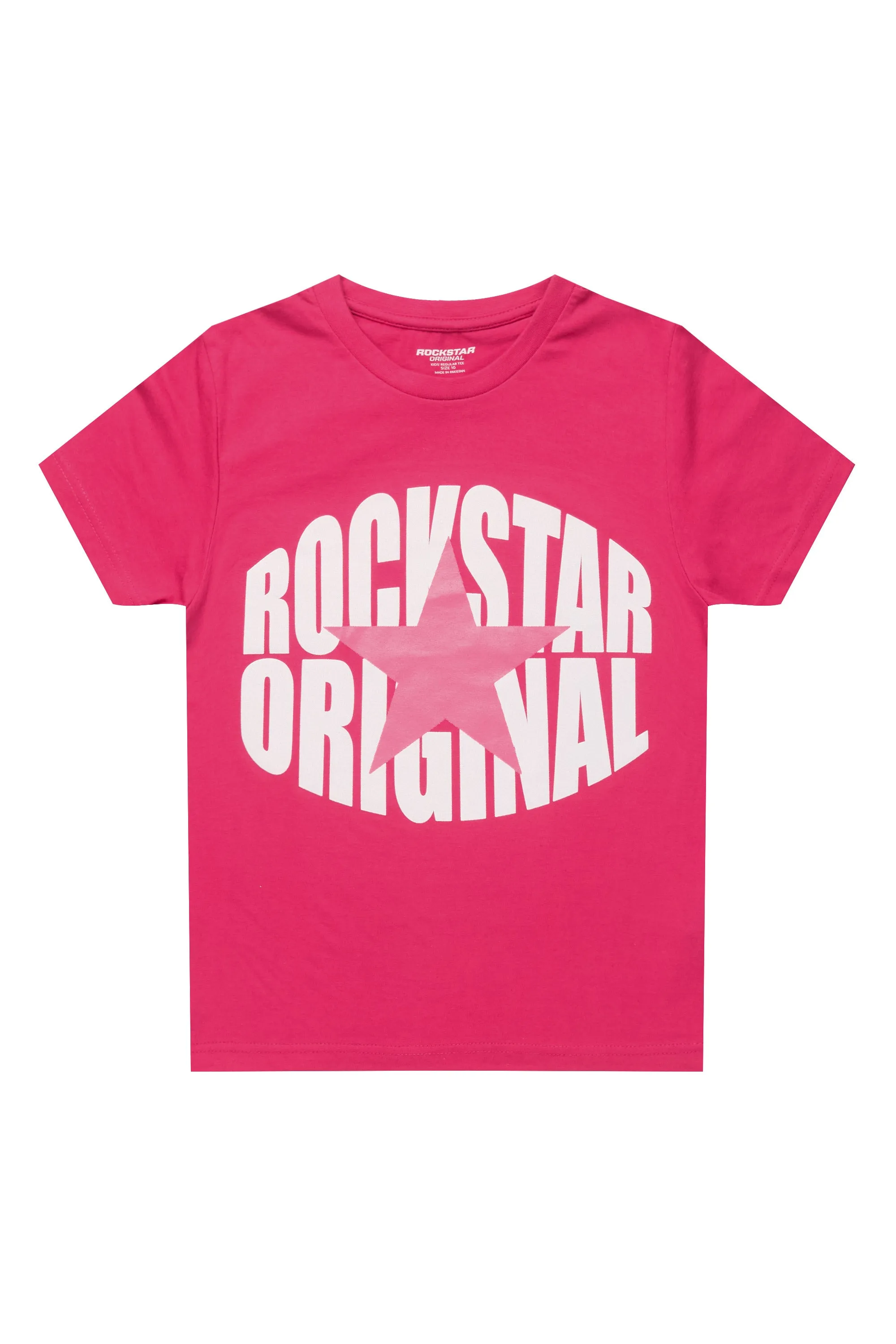 Girls Mia Fuchsia/White Graphic T-Shirt sold by Rockstar Original