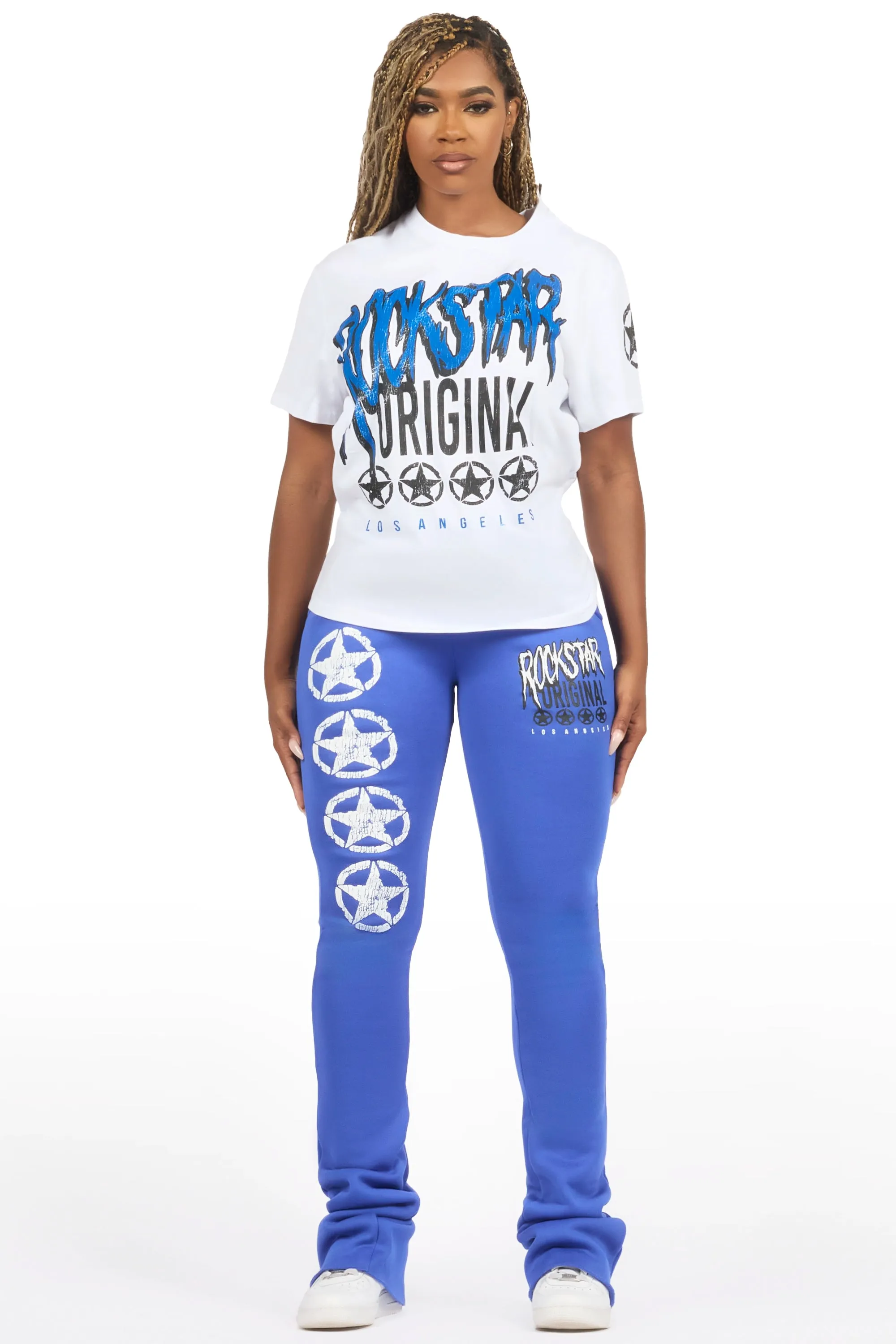Diandra White/Royal Blue T-Shirt Track Set sold by Rockstar Original