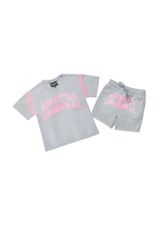 Girls Chikata Heather Grey Short Set sold by Rockstar Original