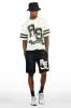 Alik White/Black Crop Boxy Tee Short Set sold by Rockstar Original
