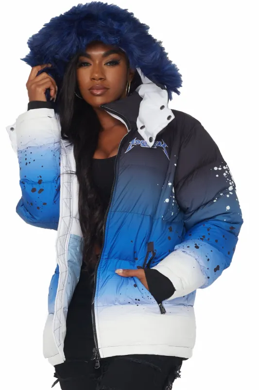 Valentina Royal Blue Oversized Puffer Jacket made by Rockstar Original
