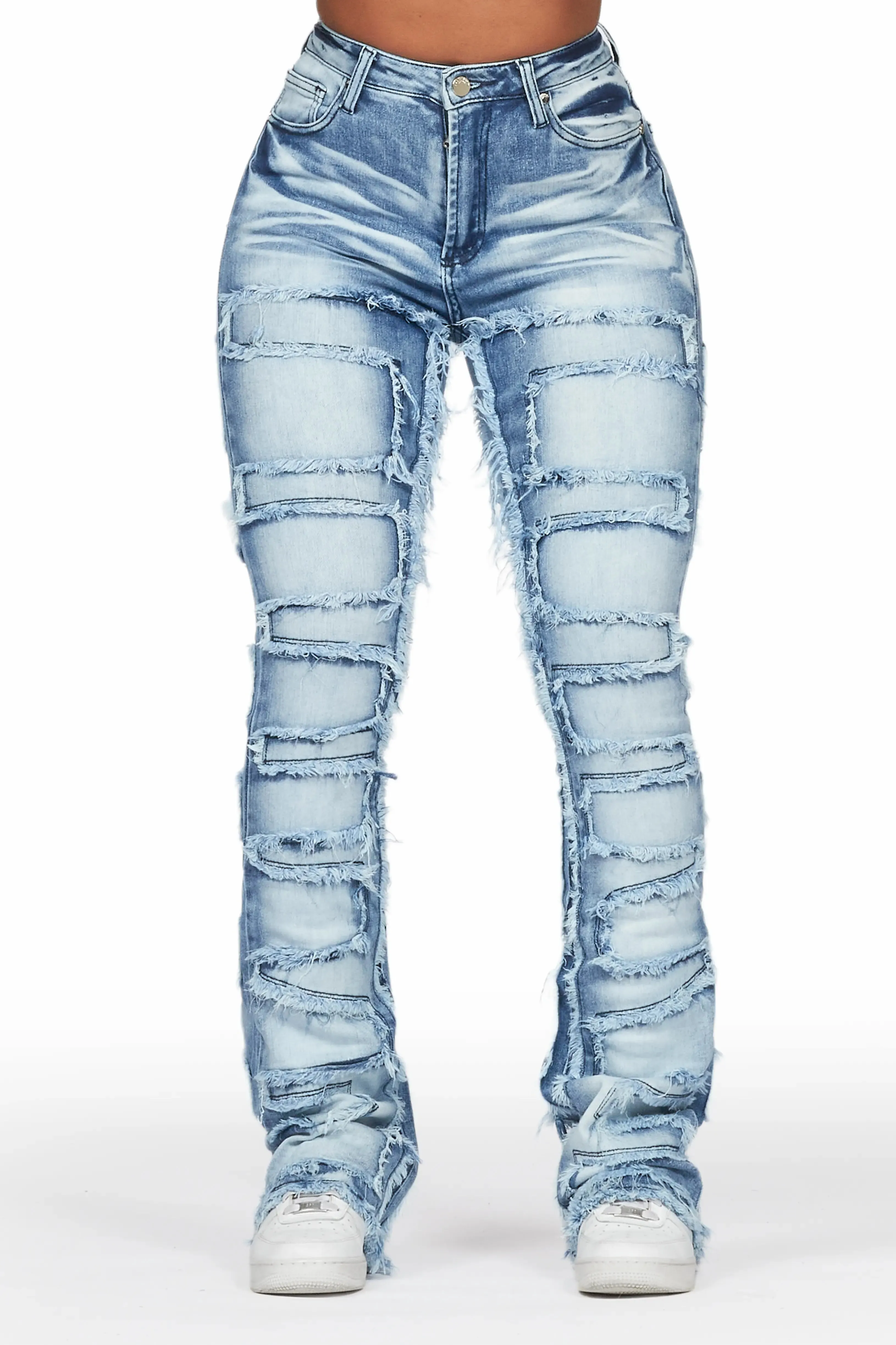 Zariyah Med. Wash Stacked Flare Jean sold by Rockstar Original