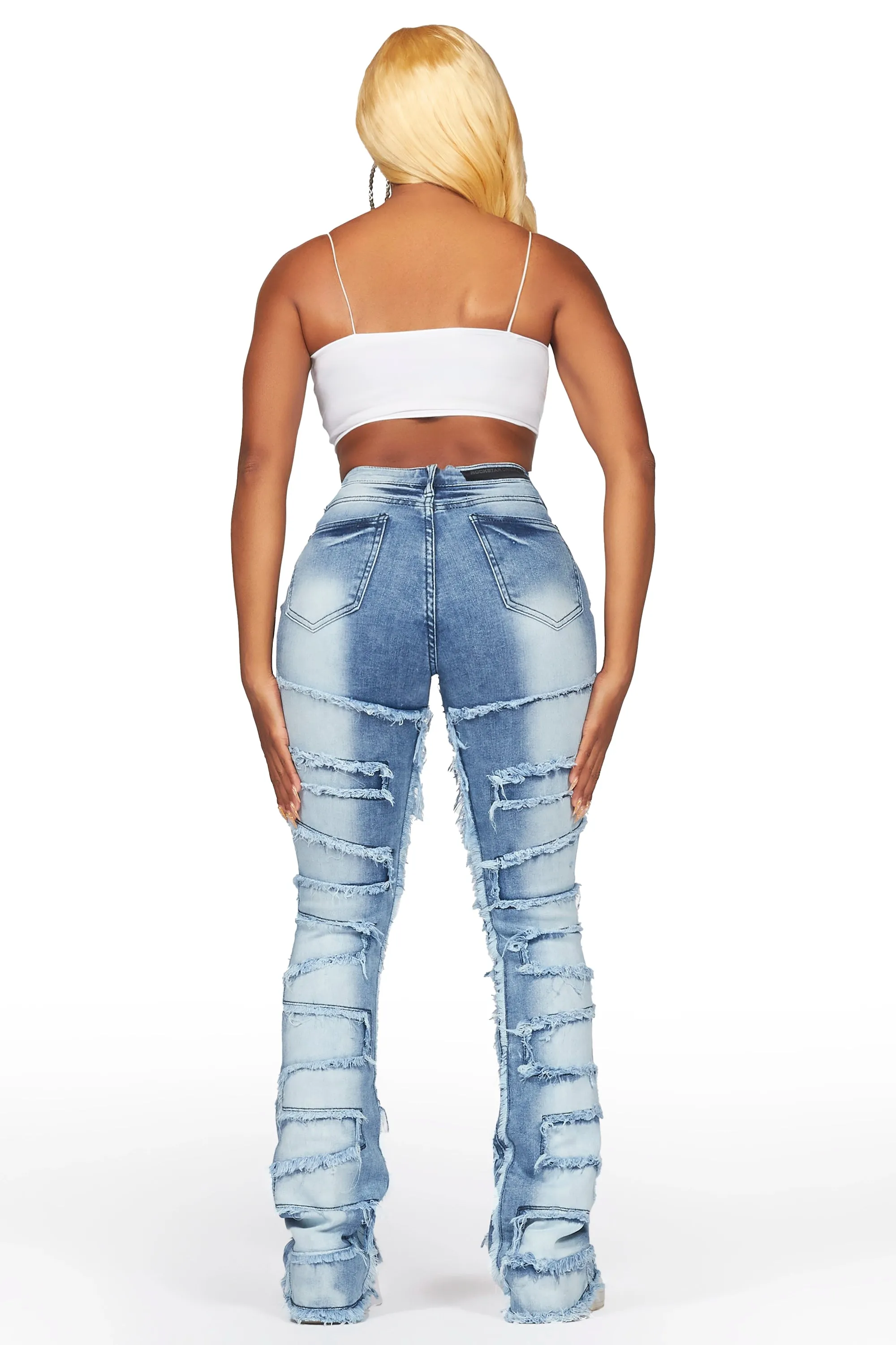 Zariyah Med. Wash Stacked Flare Jean sold by Rockstar Original product image thumbnail 4
