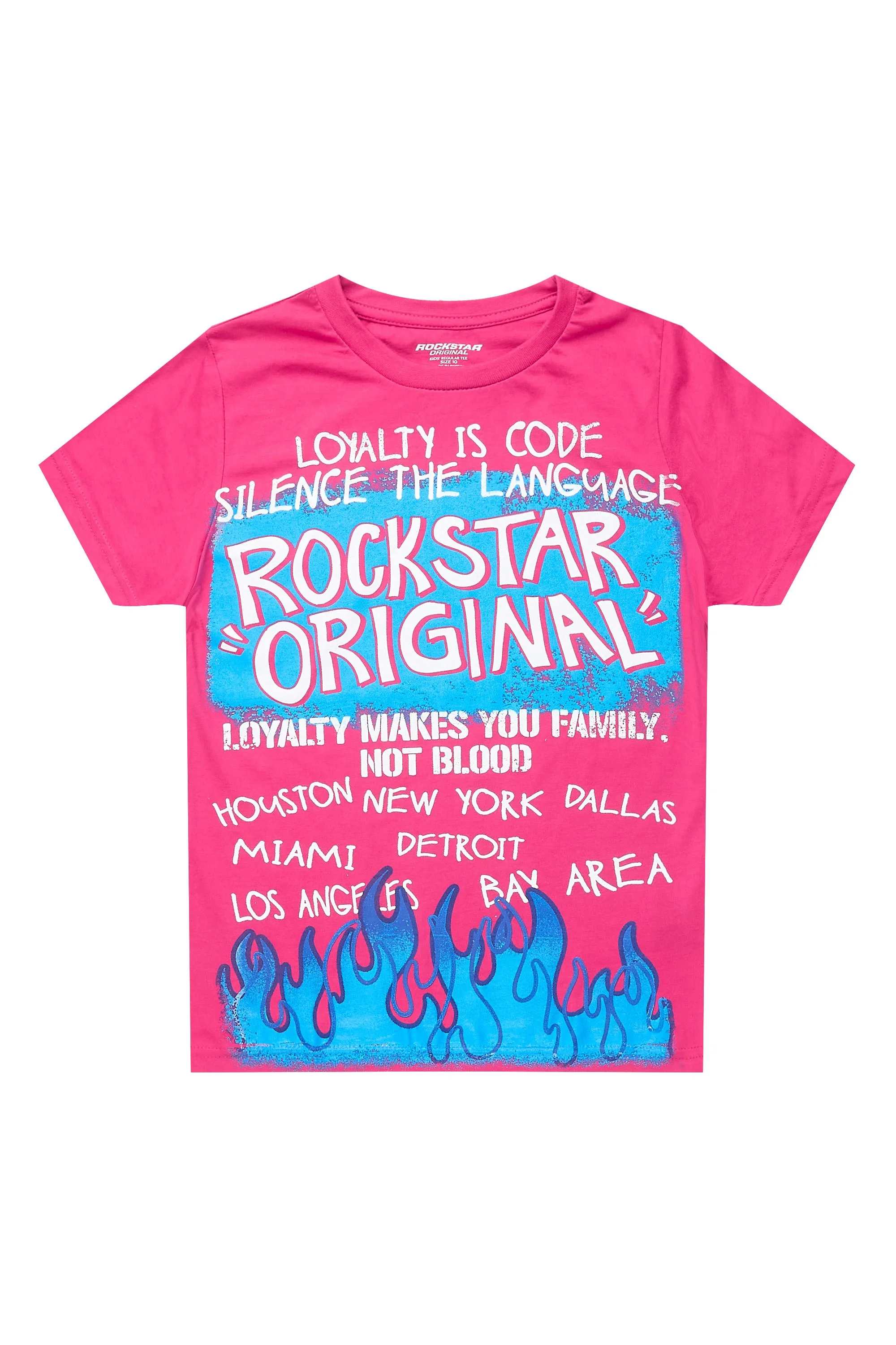 Girls Bridgette Fuchsia/Blue Graphic T-Shirt sold by Rockstar Original