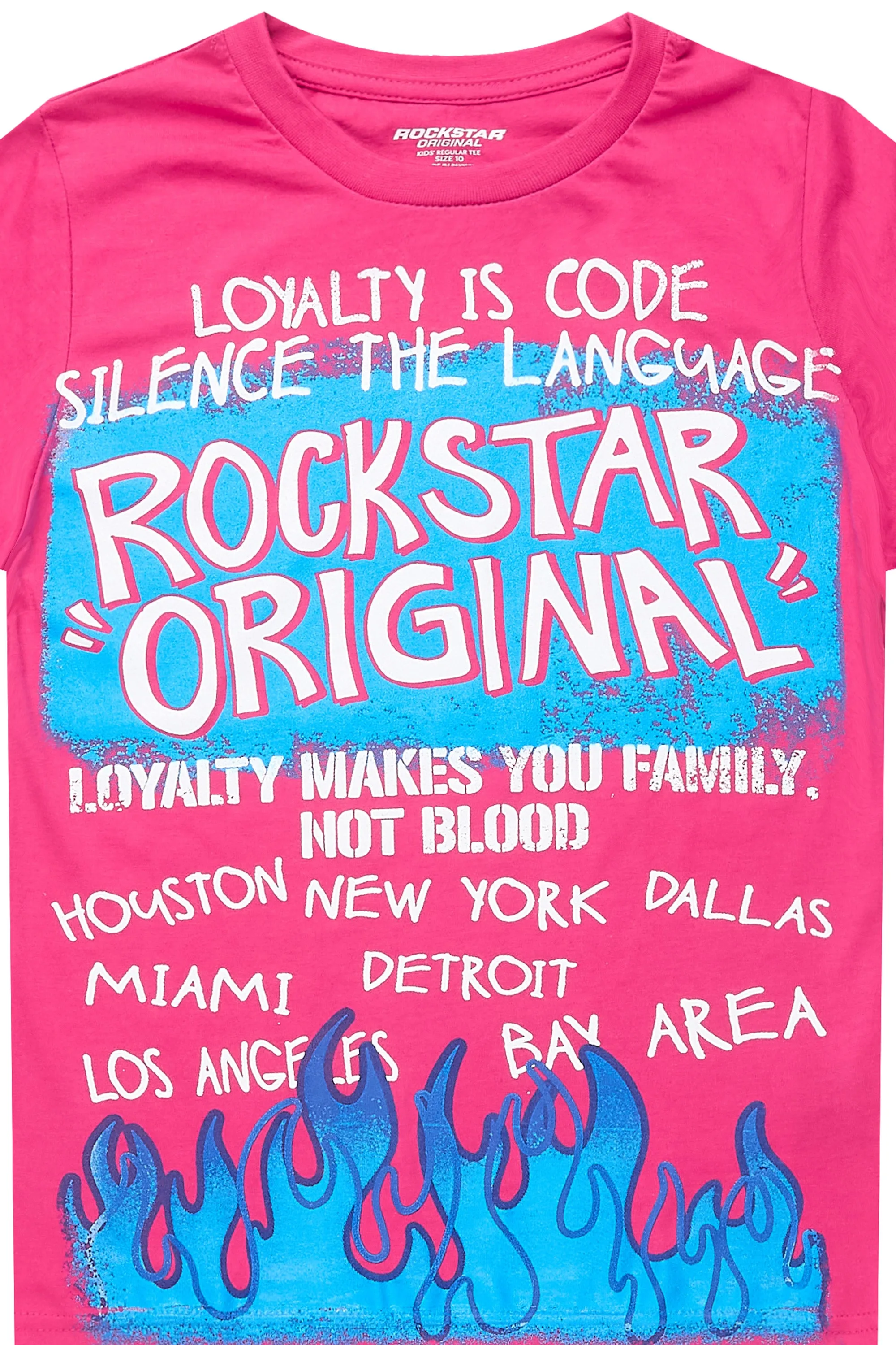 Girls Bridgette Fuchsia/Blue Graphic T-Shirt sold by Rockstar Original product image thumbnail 2
