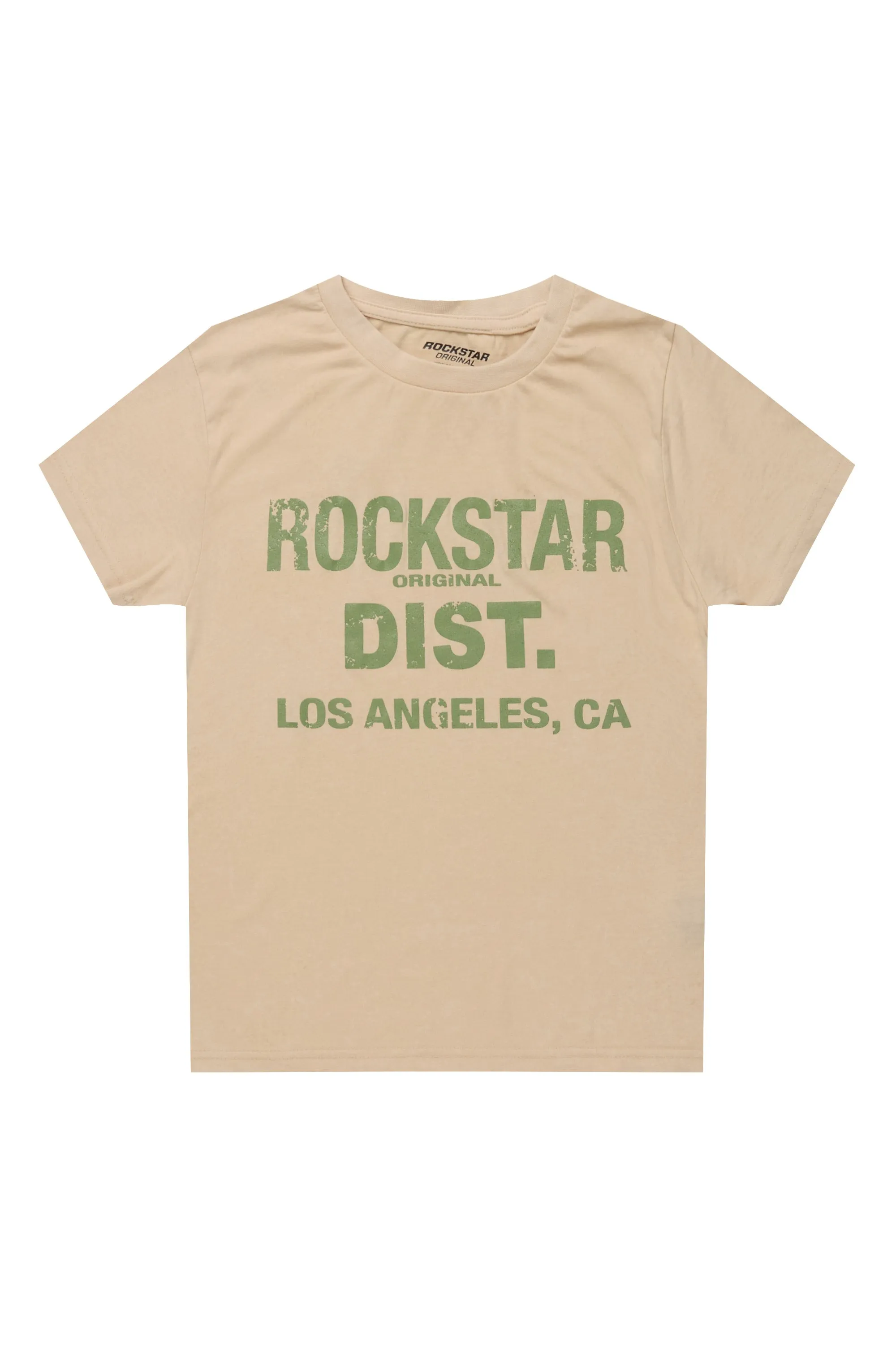 Boys Koen Vintage Sand/Green Graphic T-Shirt sold by Rockstar Original