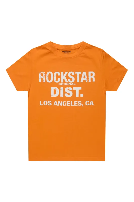 Boys Koen Orange/White Graphic T-Shirt sold by Rockstar Original