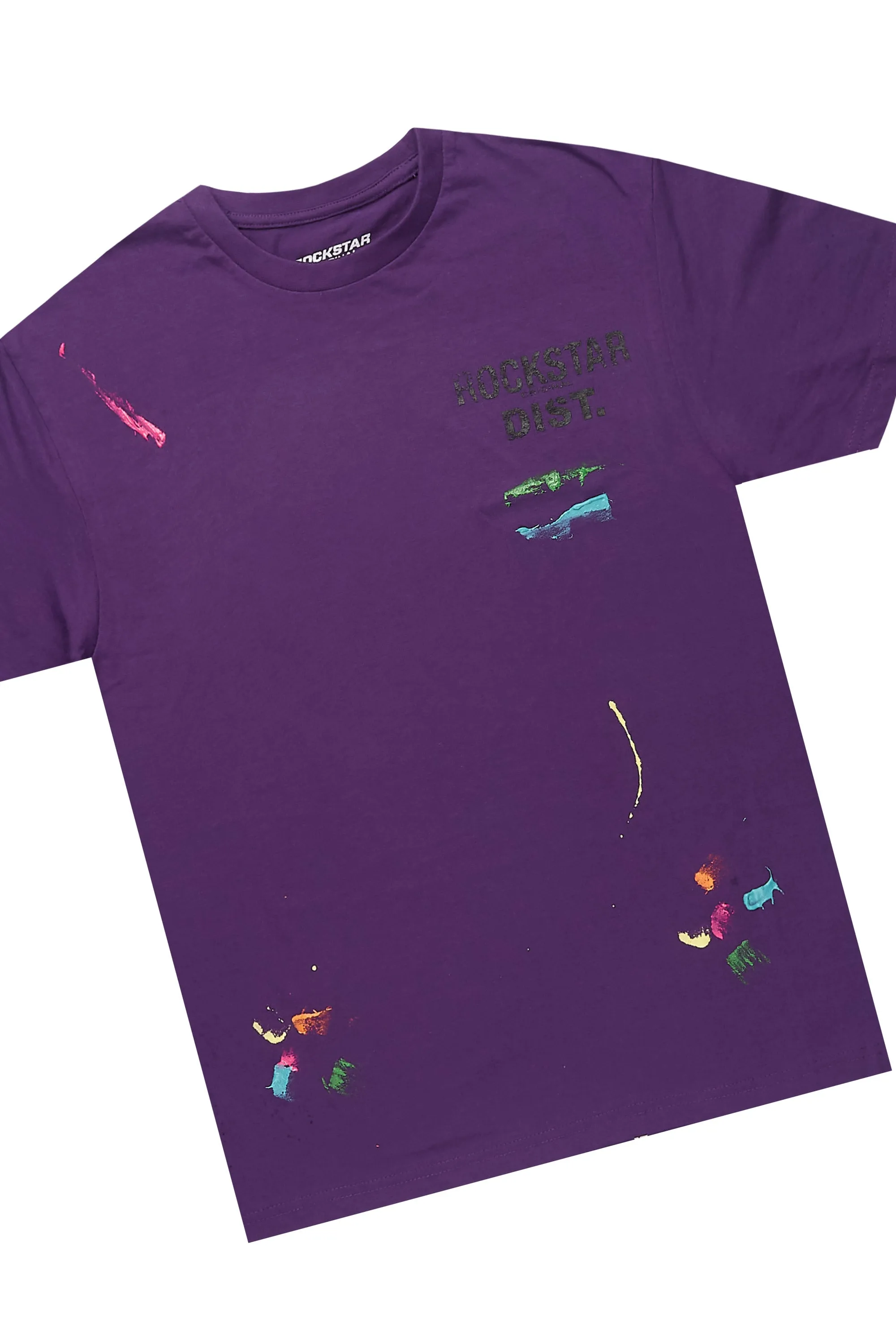 Teasha Purple/Blue T-Shirt Denim Short Set sold by Rockstar Original product image thumbnail 2